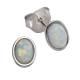 Ohrstecker 925/- Sterling Silber rhodiniert 0,7 cm synthetischer Opal