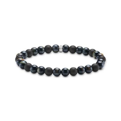 Talisman-Armband mit Tigerauge- und Obsidian-Beads