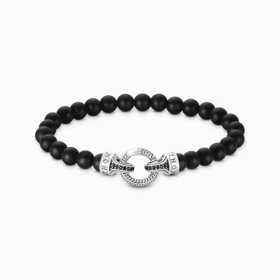 Armband Obsidian-Beads Silber