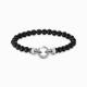 Armband Obsidian-Beads Silber