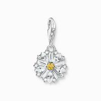 Charm-Anhänger Blume Lovely Daisy mit Steinen Silber